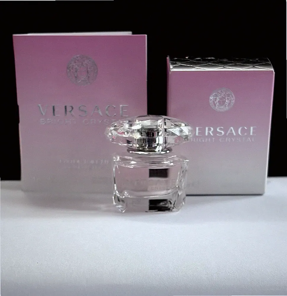 2 Pc Set Versace BRIGHT CRYSTAL Travel Splash Perfume & Sample Spray Vial NEW