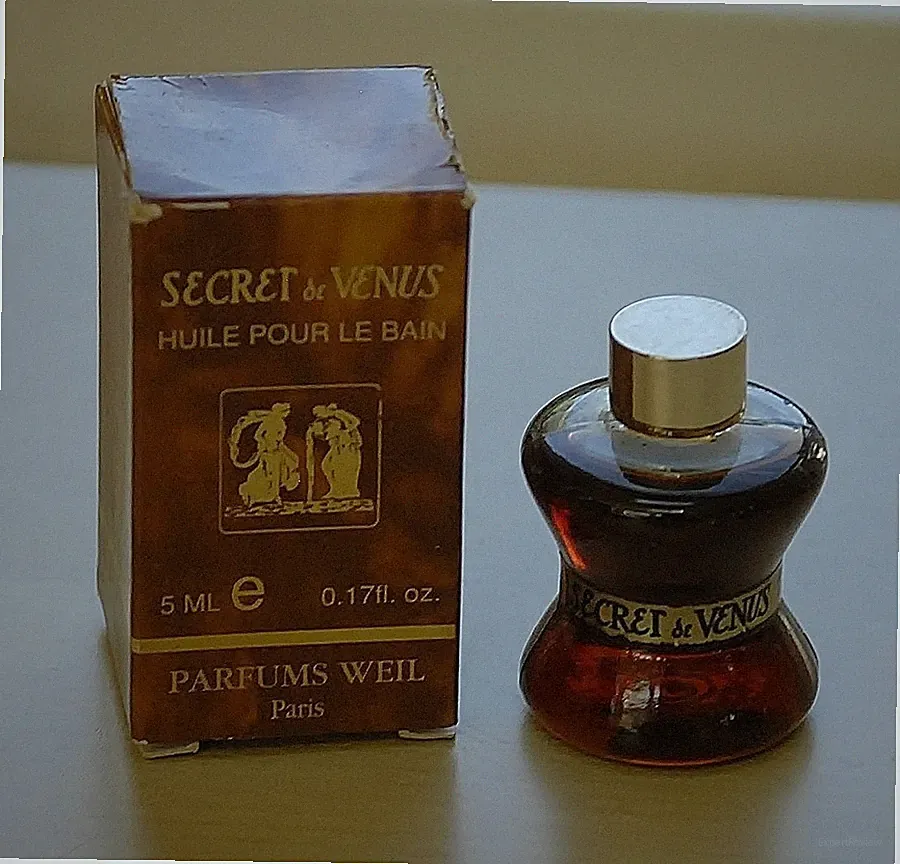 Vtg SECRET DE VENUS by WEIL splash BATH PERFUME OIL /HUILE 5 ml~.17 oz MINIATURE